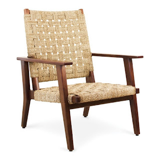 Sillon armazon madera tejido cuerda algas