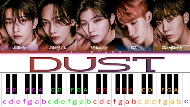 Dust by SEVENTEEN Piano / Keyboard Easy Letter Notes for Beginners