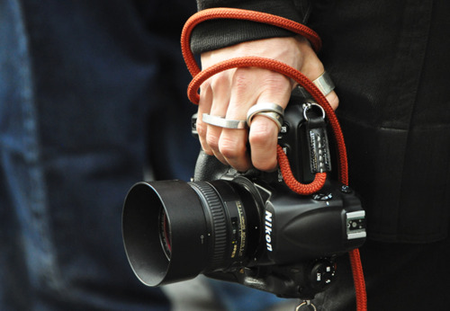 Artisan & Artist* Red Woven Silk Cord Camera Strap