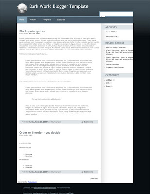 Darkworld Blogger Template