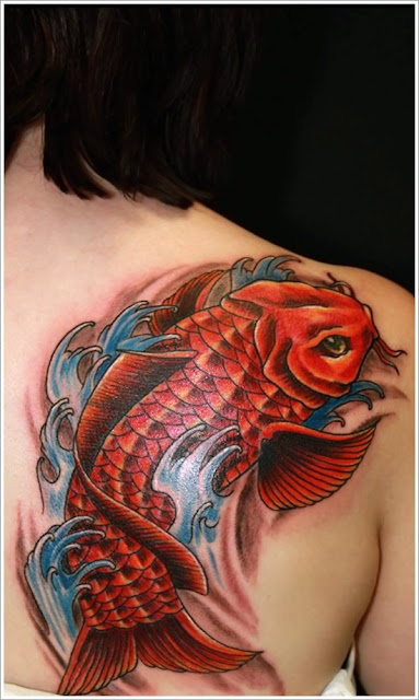 Japanese Red Carp Body Ink Art