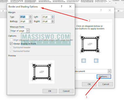 menu Border and Shading Option
