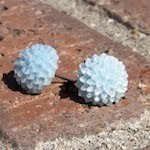 Robins Egg Blue Chrysanthemum Earrings