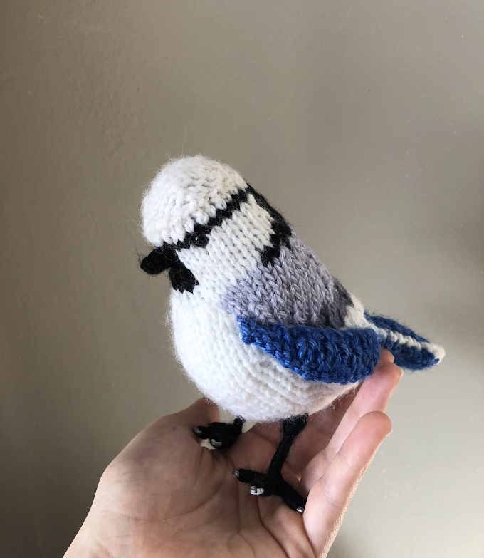 Project Notes: Azure Modification for "Blue Tit" Knitted Bird by Lesley Stanfield