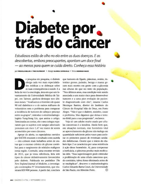 diabetes, câncer, incidência, estudo, pré-disposição