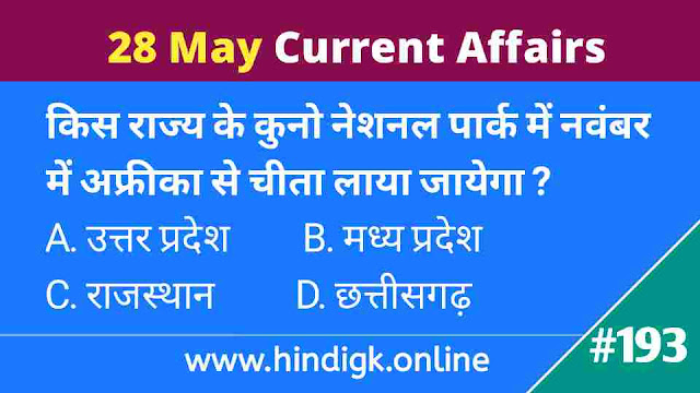 28 May 2021 Current Affairs In Hindi