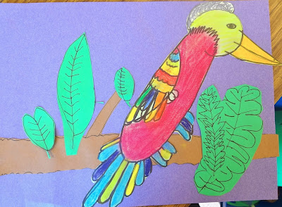 spring art project, bird art project, kids spring art project, bird drawing project