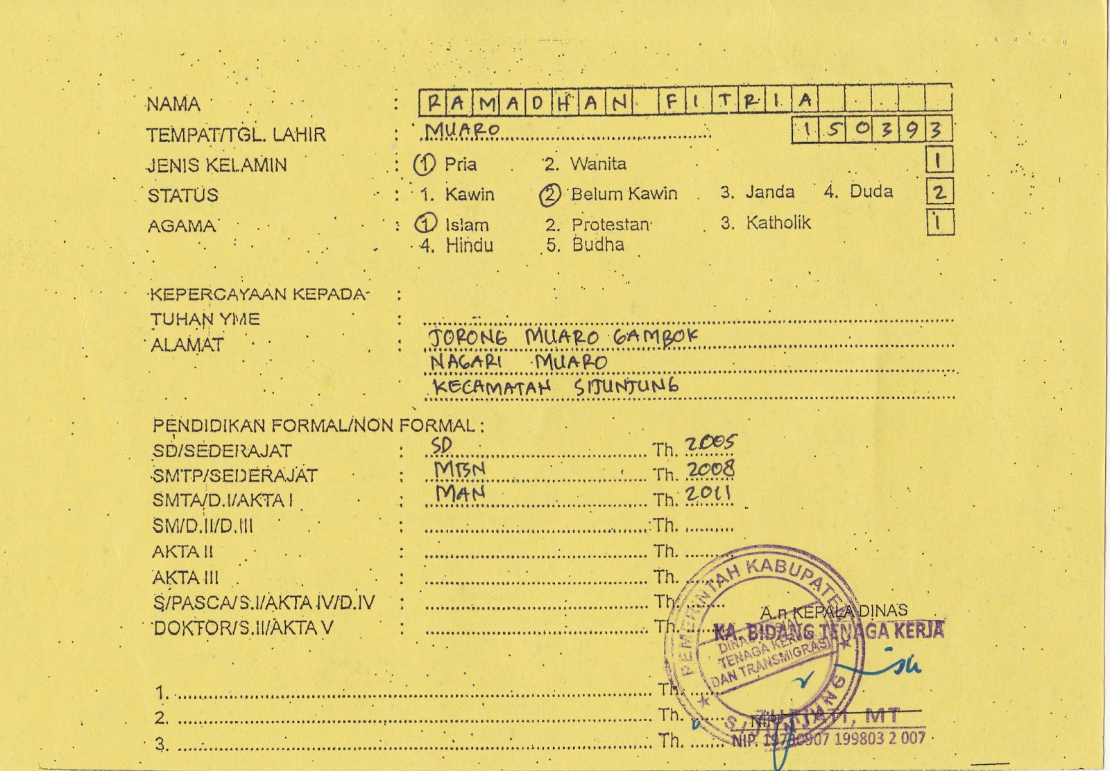 Media Mahasiswa  Biologi Kartu Pencari Kerja Kartu 