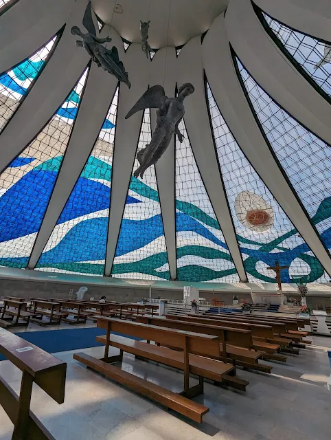 Interior of Catedral Metropolitana Nossa Senhora Aparecida in Brasilia