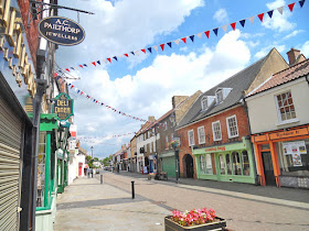 Colouful bunting in Brigg town centre 2018