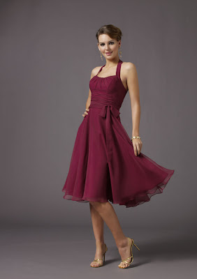 Red Organza Bridesmaid Dress