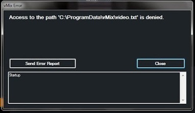 Cara Mengatasi Vmix Error Access to the path 'C:\Programdata\vmix\video.txt' is denied