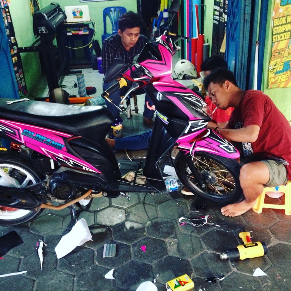 PURNAMA STICKER Decal Honda Beat Karbu Pink