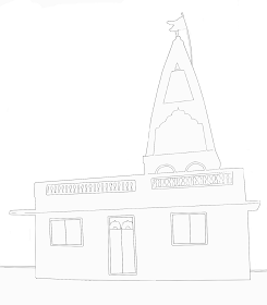 sketch of small temple in India