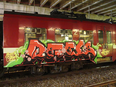 Action painting bringing art to the trains