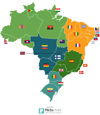 The real size of Brazilian states compared to other countries