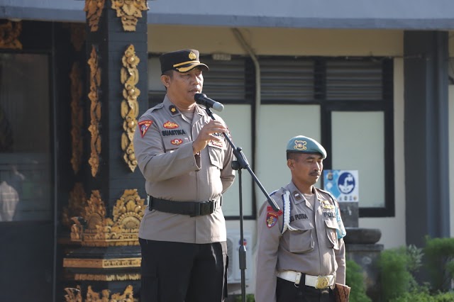 Kabag Ops Pimpin Apel Konsolidasi Pengaman Kunjungan kerja Presiden RI dan Sampaikan Apresiasi Kepada Personel Polres Klungkung