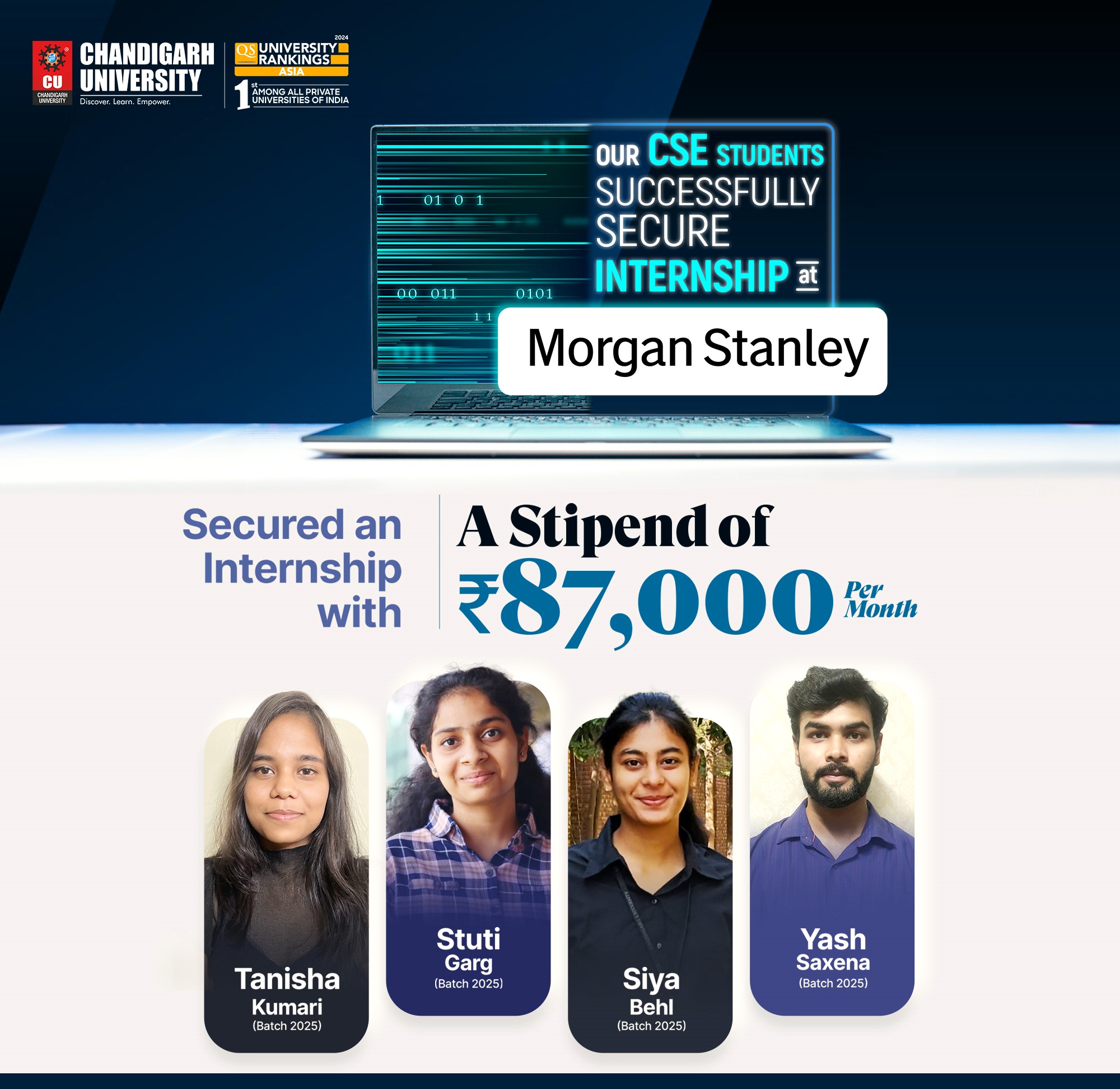 CU students CSE Internship at Morgan Stanley