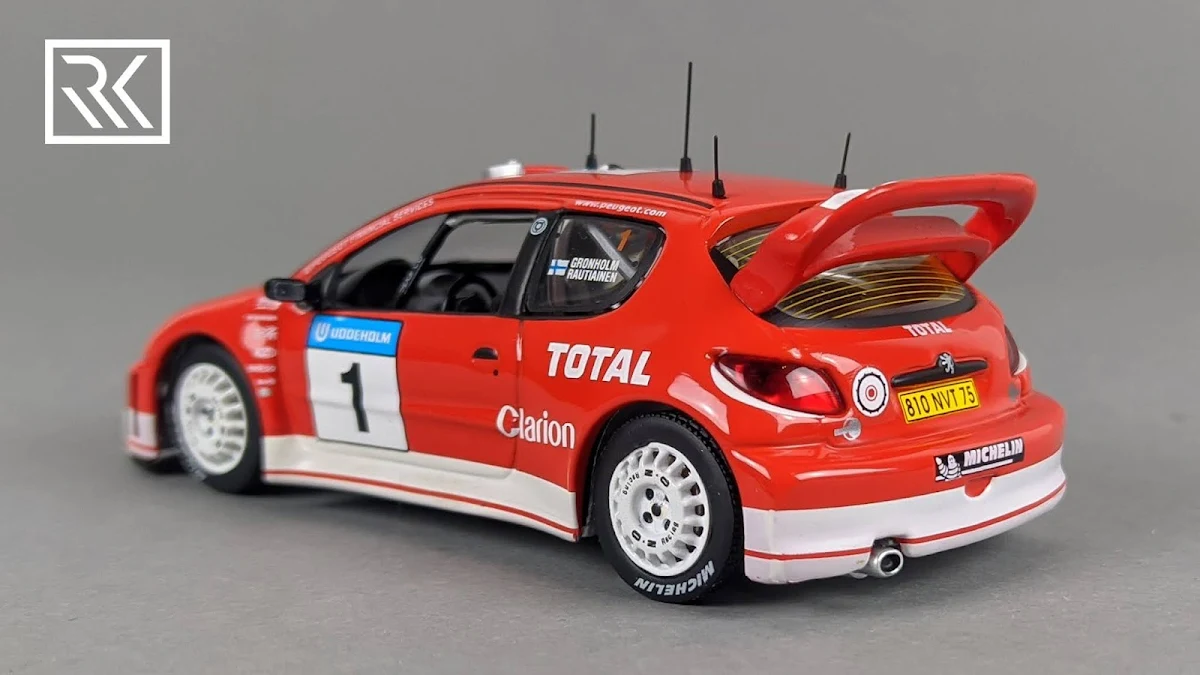 Zdjecie modelu IXO RAM106 Peugeot 206 WRC, Rally Sweden 2003, Winners Gronholm / Rautiainen