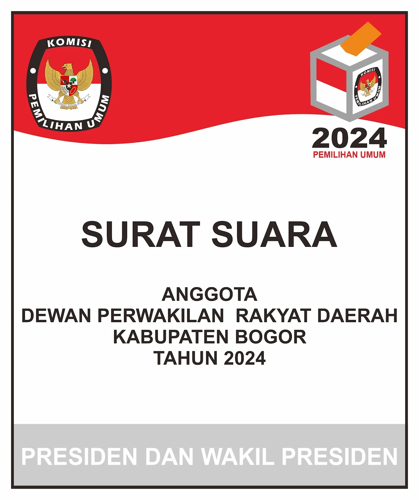 Kertas Surat Suara Presiden dan Wakil Presiden