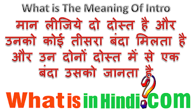 What is the meaning of Intro in Hindi