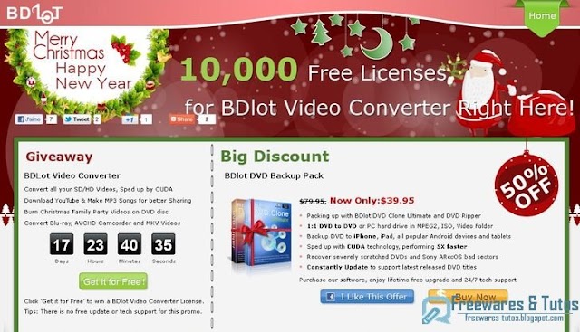 Offre promotionnelle : BDlot Video Converter gratuit ! (2ème édition)