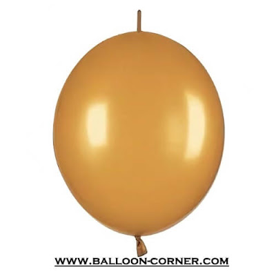 Balon Latex Ekor / Balon Link Super Grade A Warna Gold / Emas