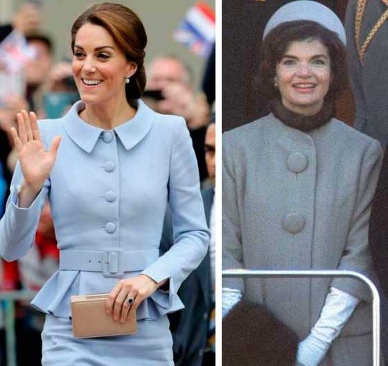 Kate Middleton e Jacqueline Kennedy look azul