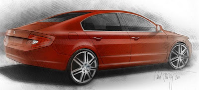 Render: Skoda four-door coupe