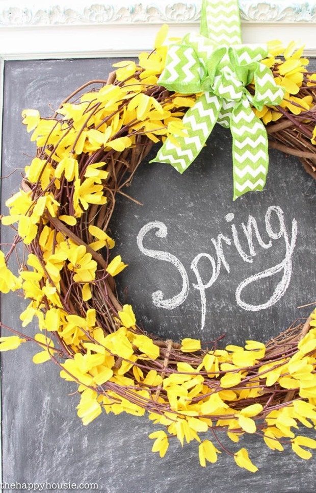 Five-Minute-Dollar-Store-Spring-Forsythia-Wreath-at-the-happy-housie-11