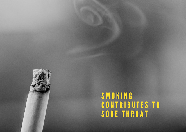 Smoking Contributes to sore throat: No smoking.