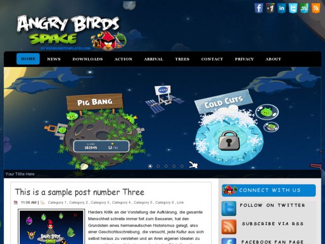 Angry Birds Space Blogger Template