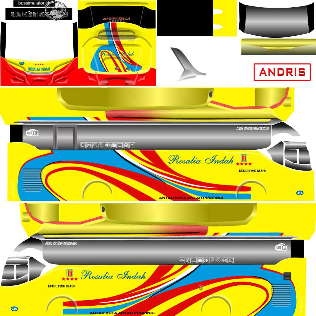 livery bussid arjuna xhd rosalia indah