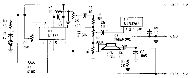 Simple Portable Amplifier Circuit Diagram