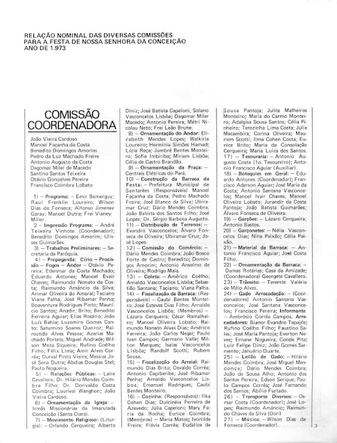 PROGRAMA DA FESTA DE NOSSA SENHORA DA CONCEIÇÃO - 1973 - PAG 2
