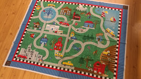 Road map quilt panel