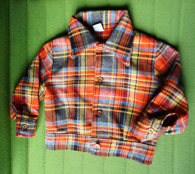 vintage 70s checked jacket kids