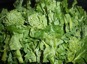 this is the recipe card for cooking broccoli rabe or Italian Rapini