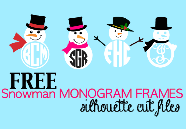 Download Free Snowman Monogram Set: Silhouette Cut Files ...