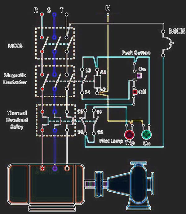 Electric Pump Auto Manual Wiring Diagrams 3 Phase Motors My Electrical Diary