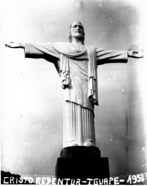 Cristo Redentor, já montado. Créditos: Família Teixeira.