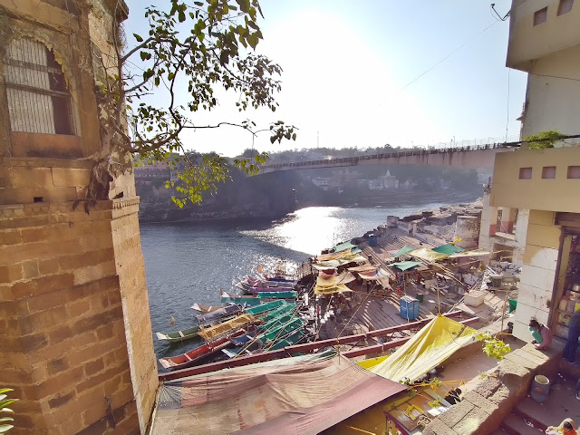 Veiw of river Narmada from Omkareshwar Island.