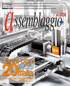 Assemblaggio 101 - Settembre & Ottobre 2013 | ISSN 1973-7254 | CBR 96 dpi | Bimestrale | Professionisti | Meccanica
Nata nel 1999, Assemblaggio è la rivista tecnica italiana che per prima ha saputo cogliere con sguardo attento l’importanza delle tecniche di montaggio nell’automazione industriale. Non solo descrizioni tecniche di apparecchiature e sistemi, ma articoli applicativi per toccare con mano la costante evoluzione di un mercato che richiede sempre più flessibilità, precisione e prestazioni elevate. Dalle linee di montaggio alle tavole rotanti, dai sistemi di visione ai robot, dalle soluzioni per l’handling ai pick & place fino alla movimentazione: sulle pagine di Assemblaggio, tutte le informazioni relative alle nuove tendenze per stare sempre al passo con i tempi.