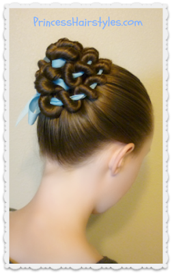 Ribbon coild bun hair tutorial