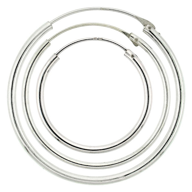 White Gold Endless Hoop Earrings