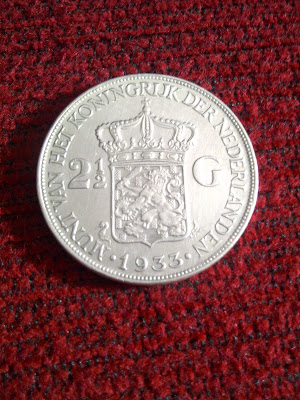 Koin Wilhelmina 2,5 Gulden Tahun 1933