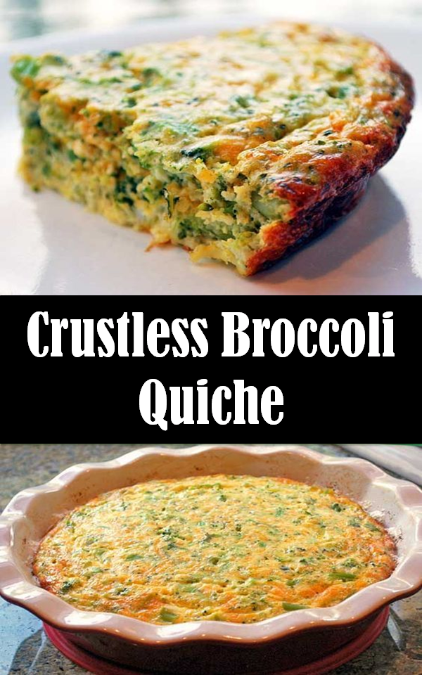 Delicious crustless broccoli quiche makes a quick meatless dinner and is also perfect for lunch. It's tasty, filling, low carb and gluten-free! INGREDIENTS 1 tablespoon butter for pan 1 (16 oz package) frozen chopped broccoli 8 large eggs 1/2 cup sour cream (or full-fat Greek yogurt) 1 teaspoon coarse kosher salt (not fine salt) 1/4 teaspoon black pepper 1 teaspoon garlic powder 1/4 cup chopped scallions, white and green parts 1 cup shredded sharp cheddar cheese (4 oz) INSTRUCTIONS Preheat oven to 400 degrees F. Generously butter a 9-inch pie dish. Place the broccoli in a large microwave safe bowl. Add 1/4 cup water. Cover and microwave on high for 6 minutes, stirring after the first 3 minutes. Drain well. In a large bowl, whisk together the eggs, sour cream, Kosher salt, black pepper, and garlic powder. Stir in the broccoli, the scallions and the cheese. Transfer the mixture to the prepared pie dish. Bake until golden brown and a knife inserted in center comes out clean, about 30 minutes. Allow the quiche to cool and set in pan on a wire rack, about 15 minutes, before slicing into 8 triangles and serving.