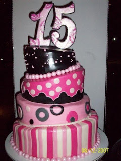 Fondant Cake Sweet 15 and Sweet 16