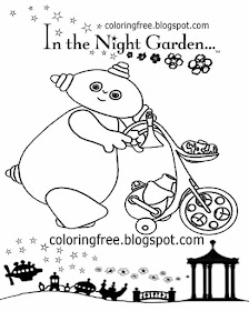 BBC cartoon for kids Makka Pakka in the night garden TV colouring book easy ideas for novice drawing