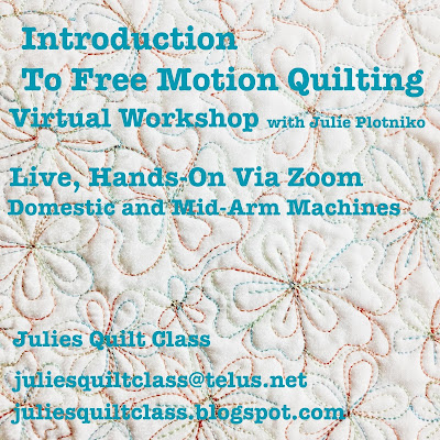 A poster for Virtual Workshop - Introduction To Free Motion Quilting